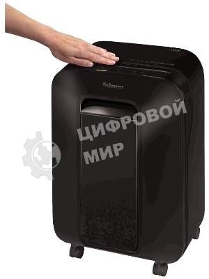 Шредер Fellowes PowerShred LX200 черный (секр.P-4)/перекрестный/12лист./22лтр./скрепки/скобы/пл.карты