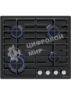 Газовая варочная панель Maunfeld EGHE.64.6CB/G, 4 конфорки, эмалированная сталь, черный