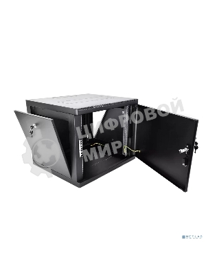 Шкаф телекоммуникационный настенный разборный ЦМО 9U (600 x 650) съемные стенки, дверь металл, черный (ШРН-М-9.650.1-9005)