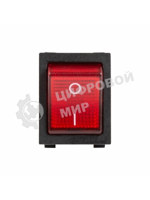 Выключатель клавишный Rexant 250V 30А (4с) ON-OFF красный с подсветкой