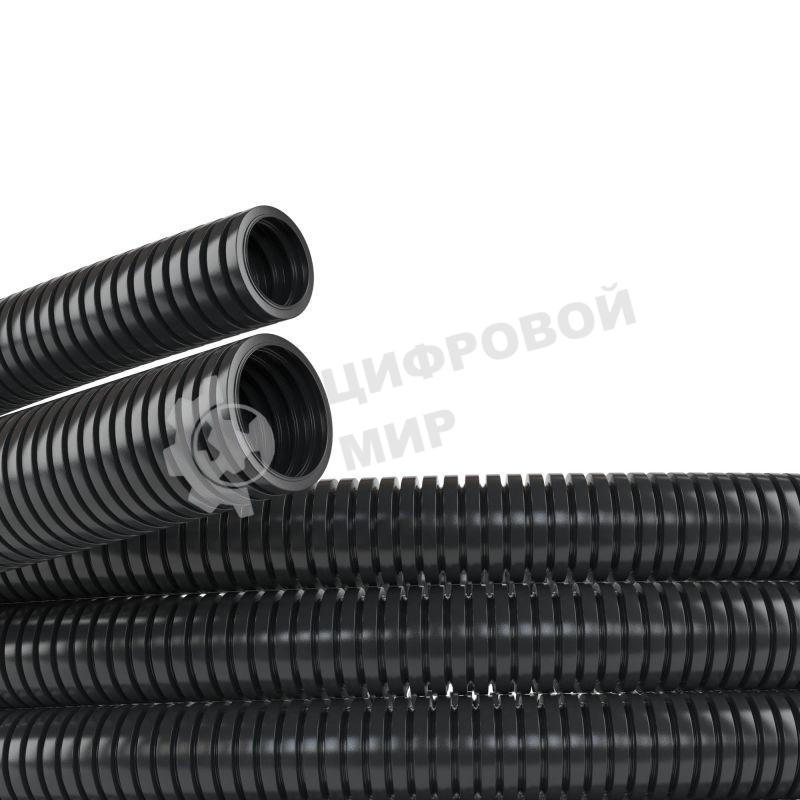 Труба гофрированная ПА d7 мм без протяж. черный (уп. 50 м) ДКС PA600710F2
