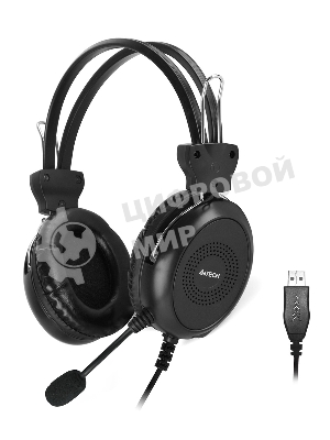 Гарнитура A4Tech HU-30 чёрный, проводная
