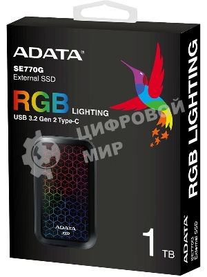 Внешний SSD ADATA SE770G, 1TB, USB 3.2 Gen 2 Type-C, R/W 1000/800, черный