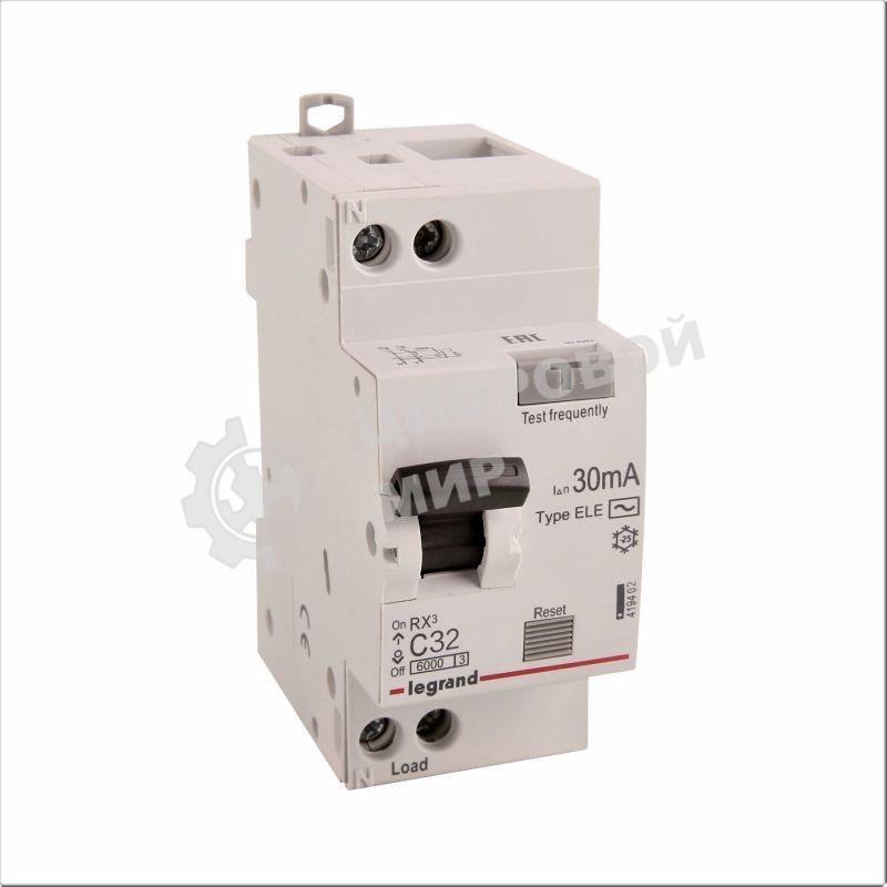 Выключатель автоматический дифференциального тока 1п (1P+N) C 32А 30мА тип AC 6кА RX3 Leg 419402