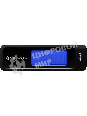 Флешка USB Transcend JetFlash 760 (TS64GJF760), 64Gb, USB 3.0, R/W 130/40, черный/синий