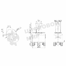 Тумблер Rexant 250V 15А (6c) ON-OFF-ON двухполюсный (KN-203) Индивидуальная упаковка 1 шт