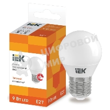 Лампа cветодиодная IEK LLE-G45-9-230-30-E27 ECO G45 шар 9Вт 230В 3000К E27