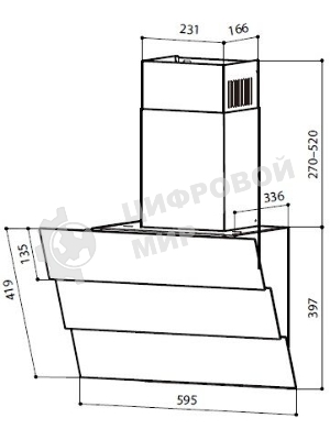 Вытяжка наклонная LEX RIO GS 600 белая, 59.5 см, 850 куб. м/ч, 44 дБ