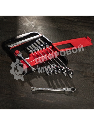 Набор ключей Matrix комбинированных, трещоточных шарнирных 8шт