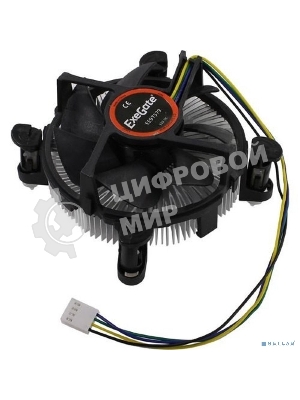 Кулер для процессора ExeGate EЕ97378 черный, 92 мм, алюминий/медь, 2400 об/мин, 23 дБ, 4 pin, 95 Вт, 60 мм