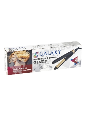 Выпрямитель для волос Galaxy Line GL 4519 черный/золотистый, 24 мм, 180 °C, 1 режим