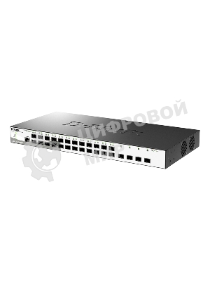 Коммутатор управляемый L2 DGS-1210-28XS/ME/B2A с 24 портами 100/1000Base-X SFP и 4 портами 10Gbase-X SFP+