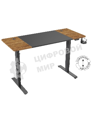 Стол игровой Cactus CS-EDL-BAWD столешница МДФ черный дуб антик, каркас черный