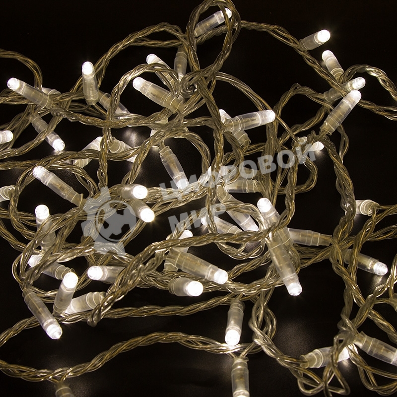 Гирлянда Neon-night Нить 10м, эффект мерцания (каждый 5-ый), прозрачный ПВХ, 230В, теплый белый