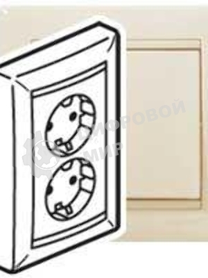 Электроустановочные изделия Legrand Legrand 774370 Розетка двойная (моноблок) Valena с заземлением (слоновая кость)