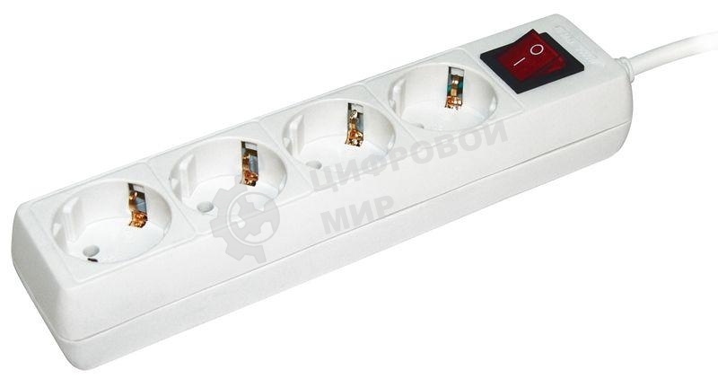 Удлинитель WYP10-16-04-03-ZK-N У04К-выкл. 4 места 2 Р + P Е/3метра 3х1 мм2 16А/250 IEK