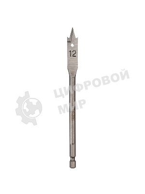 Сверло перовое по дереву 12х152 мм (шестигранный хвостовик) Kranz