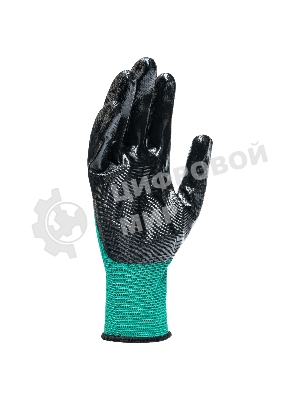 Перчатки полиэфирные Palisad с черным нитрильным покрытием, размер 9, 13 класс вязки