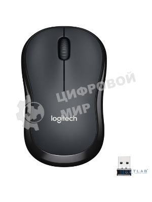 Мышь беспроводная Logitech M220 SILENT черный/серый, 1000 dpi, радиоканал, USB, кнопки - 3