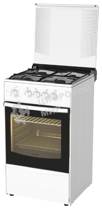 Плита газовая Darina 1B1 GM 441 018 W белый/черный, конфорок 4 шт, духовка 50 л, 50 см x 85 см x 51 см