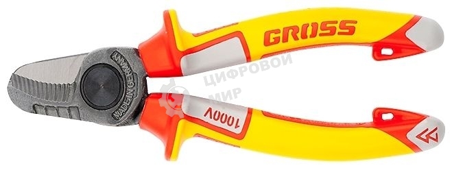 Кабелерез Gross 17725 диэлектрические рукоятки до 1000в трехкомпонентные рукоятки 160 мм