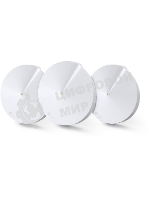 Маршрутизатор TP-Link TP-Link DECO M5(3-PACK) AC1300 Домашняя Wi-Fi система, чипсет Qualcomm, два диапазона (Dual-Band), поддержка стандартов 802.11ac/a/b/g/n, 717 МГц четырехъядерный процессор, Bluetooth 4.2, 2 гигабитных порта Ethernet, 1 порт USB Type-C, 4 встроенные антенны, 256QAM, MU-MIMO, HomeCare