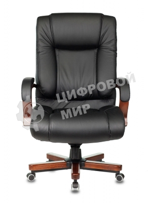 Кресло Бюрократ T-9925WALNUT/BLACK черный, кожа