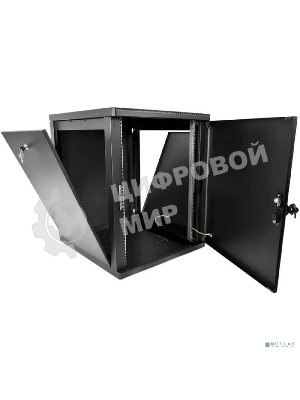 Шкаф телекоммуникационный настенный разборный ЦМО 15U (600 x 650) съемные стенки, дверь металл, черный (ШРН-М-15.650.1-9005)