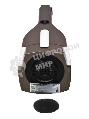 Пылесос вертикальный/ручной Starwind SCH1260 коричневый/белый, питание от сети, 120 Вт, уборка сухая, пылесборник 1.2 л