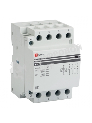 Контактор модульный EKF km-3-50-40 КМ 50А 4NO (3 мод.) PROxima