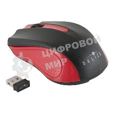 Мышь беспроводная Oklick 485MW черный/красный, 1200 dpi, радиоканал, USB, кнопки - 3