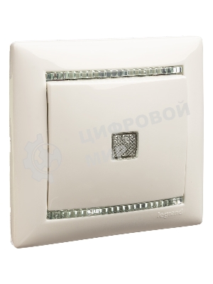 Механизм выключателя 1-кл. СП Valena 10А IP31 с зел. инд. бел. Legrand 774410