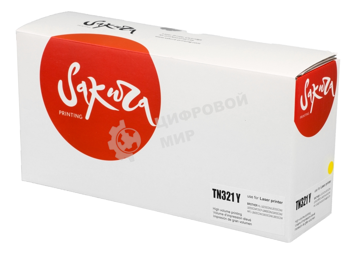 Тонер-туба Sakura KMTN-321Y (A33K250) для Konica Minolta, желтый, 25000 к.