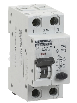 Выключатель автоматический дифференциального тока IEK MAD25-5-010-C-30 АВДТ 32 C10 - GENERICA