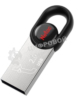 Флешка USB Netac UM2 (NT03UM2N-064G-20BK), 64Gb, USB 2.0, R/W 100/40, серебристый/черный