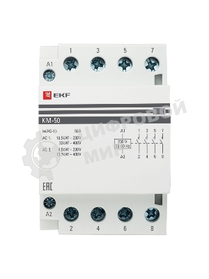 Контактор модульный EKF km-3-50-40 КМ 50А 4NO (3 мод.) PROxima