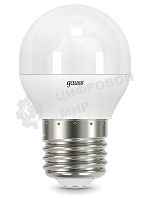 Лампа светодиодная Gauss 9.5Вт цок.: E27 шар 220B 4100K св. свеч. белый нейт. P45 (упак.: 10 шт) (105102210)