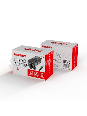 Источник питания Rexant 110-220 V AC/5 V DC, 4 А, 20 W с DC разъемом подключения 5.5х2.1, без влагозащиты (IP23)