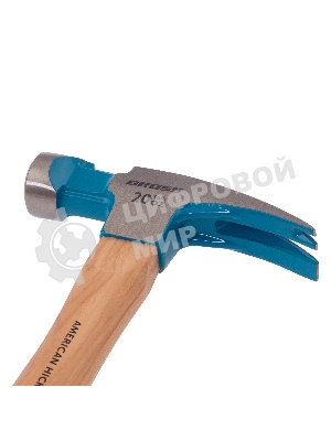 Молоток-гвоздодер Gross AMERICAN HICKORY 560 г, угол 75, магнит, обрезиненная рукоятка