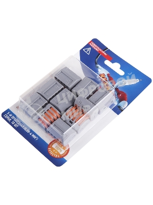 Соединительная клемма многоразовая Rexant 5-и проводная, серая (0,08-4 мм²), (10 шт.)