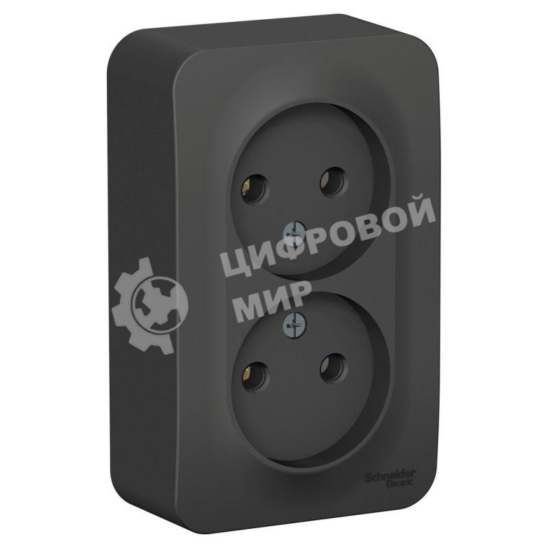 Розетка 2-ая б/з без шторок 16А, 250 В, изолир. пластина SE Blanca наруж Антрацит