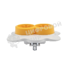 Розетка двойная Kranz HAPPY Яичница скрытой установки, с заземлением и защитными шторками, желтая/белая