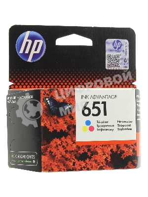 Картридж струйный HP 651 C2P11AE трехцветный для HP DJ IA5575e (300 стр.)