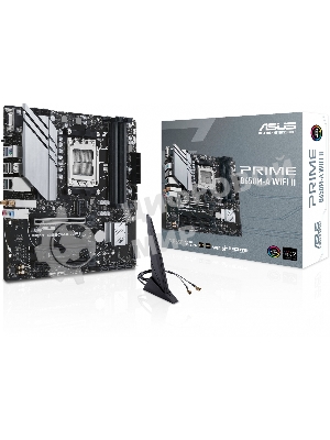 Материнская плата ASUS PRIME B650M-A WIFI II, AM5, AMD B650, 4xDDR5, 4xSATA, 2xM.2, 1xPCI-E 4.0 x16, 2xPCI-E 4.0 x1, 1xHDMI, 1xDP, 1xVGA, 1x 2.5Gb LAN, 2xUSB-A 3.2 Gen 2, 2xUSB-A 3.2 Gen 1, 4xUSB-A 2.0, 3x3.5 мм, 7.1, Micro-ATX
