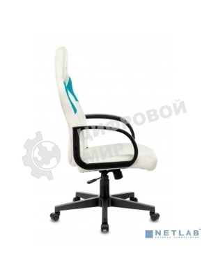 Кресло игровое Бюрократ ZOMBIE RUNNER белый/голубой искусственная кожа крестовина пластик