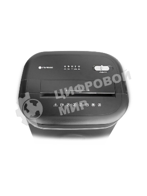 Шредер ГЕЛЕОС УМ28-4, DIN P-4 (4 ур-нь секр.), фрагмент 3,9х30мм, 19-21 лист (70г/м2), CD/пл.карты/скрепки/скобы, 28 литров