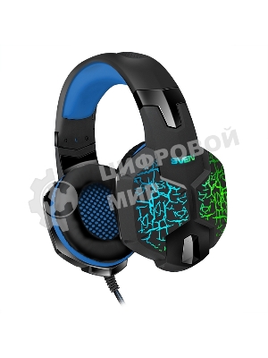 Гарнитура проводная SVEN AP-U980MV, черный-синий (USB, LED, 7.1, 2.2m)