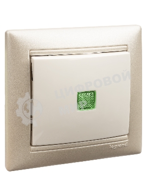 Механизм выключателя 1-кл. СП Valena 10А IP31 с зел. инд. бел. Legrand 774410