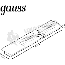 Шинопровод Gauss встраиваемый 2м черный (с адаптером питания и заглушкой)