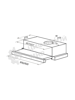 Вытяжка встраиваемая Maunfeld VS Light 60 белый, 60 см, 520 куб. м/ч, 56 дБ
